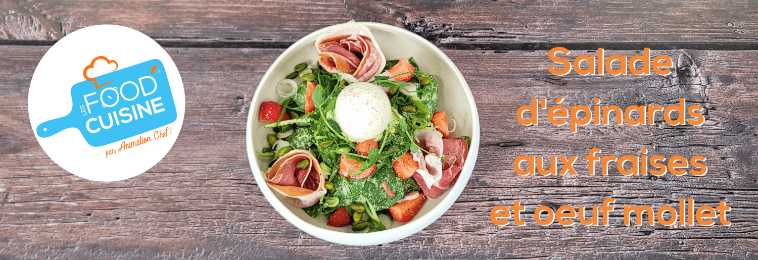 Salade d'épinards aux fraises et œuf mollet 🍓 